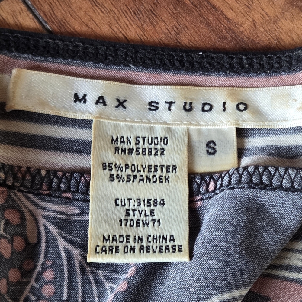 Max Studio Black & Rust Patterned Boatneck Tunic … - image 3